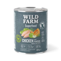 Wild Farm Superfood Kurczak - mokra karma z dynią i jabłkiem 800g Wild Farm