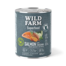 Wild Farm Superfood Łosoś - mokra karma z cukinią i batatami 800g Wild Farm