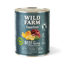 Wild Farm Superfood Wołowina - mokra karma z dynią i pietruszką 800g Wild Farm