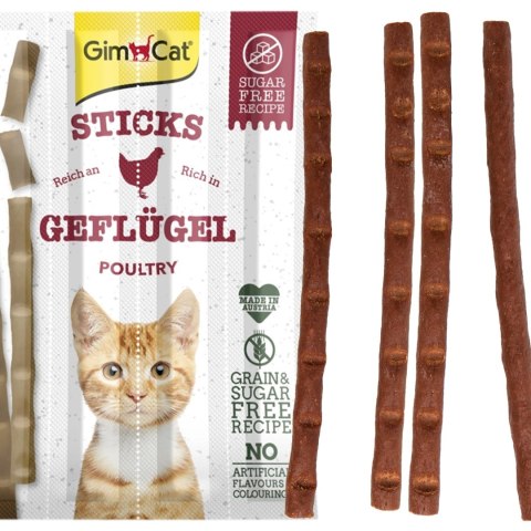 GimCat Sticks 95% Meat - kiełbaski drobiowe z wątróbką 4 sztuki Gimdog / Gimcat