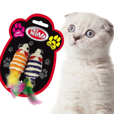 Pet Nova zabawka dla kota - myszki 7x3cm 2szt. Aqua Nova