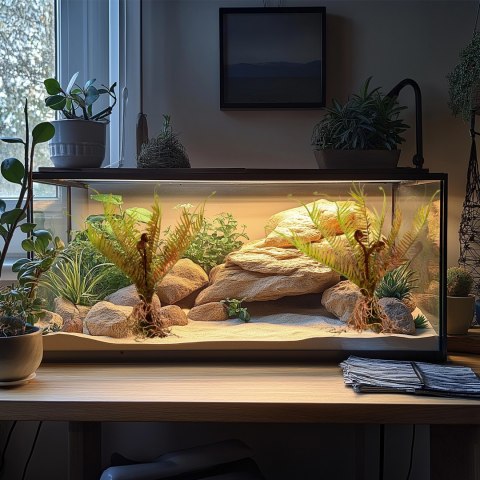 Terrario - Sztuczna roślina do terrarium - Paproć 40x14x41 cm Terrario