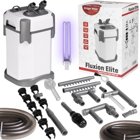 Kruger Meier Fluxion Elite 1200 UVC PRO - filtr zewnętrzny z lampą UV do akwarium 100 - 250 litrów Kruger Meier