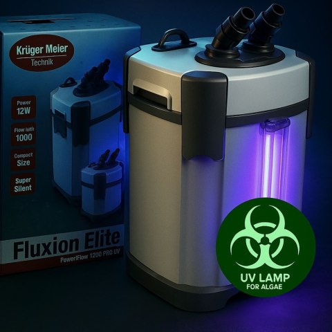 Kruger Meier Fluxion Elite 1800 UVC PRO - filtr zewnętrzny z lampą UV do akwarium 120 - 350 litrów Kruger Meier