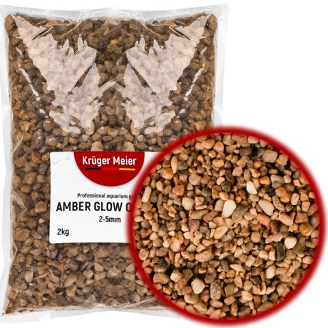 Kruger Meier Amber Glow Quartz 2-5 mm - Żwirek do akwarium 2kg Kruger Meier