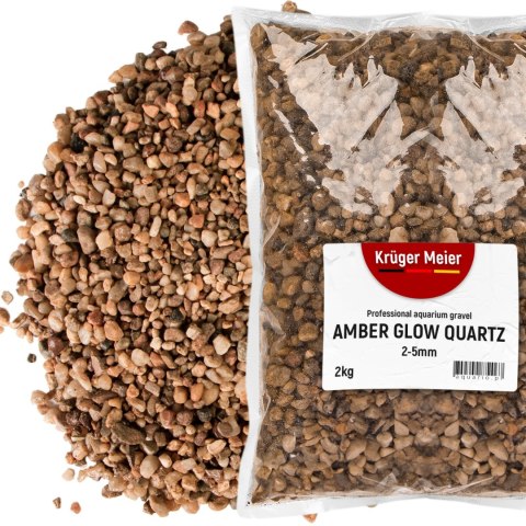 Kruger Meier Amber Glow Quartz 2-5 mm - Żwirek do akwarium 2kg Kruger Meier