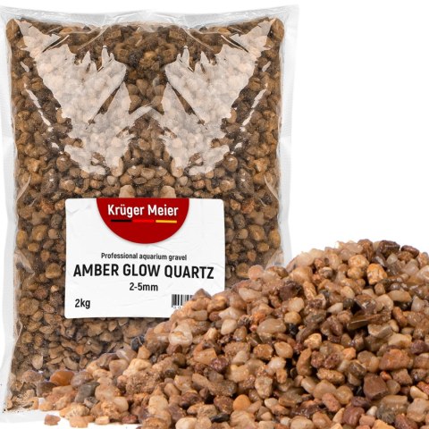 Kruger Meier Amber Glow Quartz 2-5 mm - Żwirek do akwarium 2kg Kruger Meier