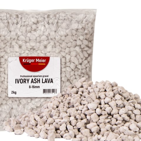 Kruger Meier Ivory Ash Lava 8-16 mm - Żwirek do akwarium 2kg Kruger Meier