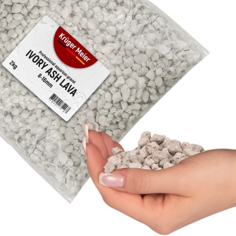 Kruger Meier Ivory Ash Lava 8-16 mm - Żwirek do akwarium 2kg Kruger Meier