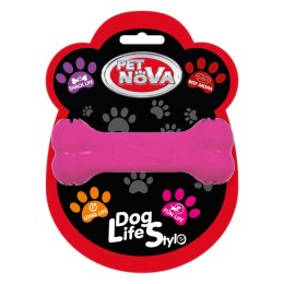 Aqua Nova Pet Nova zabawka - kość na przysmaki z aromatem wołowiny różowa 11cm