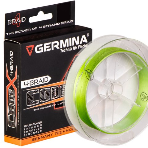Germina 4-BRAID CODE 0,16mm GREEN - plecionka wędkarska 150m Genlog