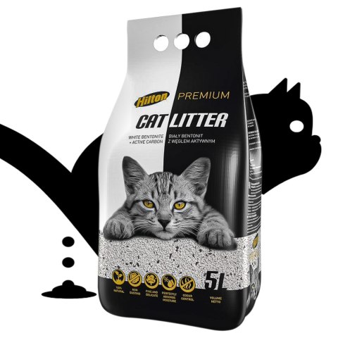Hilton Cat Litter Carbon - żwirek bentonitowy z węglem dla kota 5l HILTON