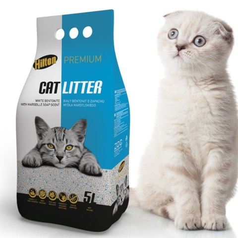 Hilton Cat Litter White Soap 5l - żwirek biały bentonitowy o zapachu mydła HILTON