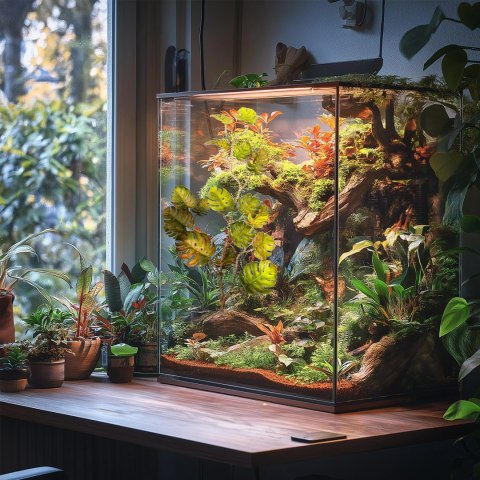 Terrario - Sztuczna Roślina do Terrarium - Monstera Wisząca - 70 cm Terrario