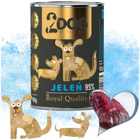 2Dog Mokra karma dla psa Jeleń 93% mięsa ROYAL QUALITY 400g monoproteinowa
