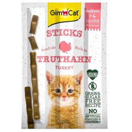 GimCat Sticks Kitten - kiełbaski indyk i wapno 3 sztuki Gimdog / Gimcat