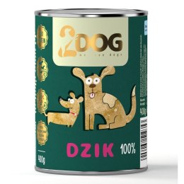 MOKRA KARMA DLA PSA 100% DZIK 400G MONOPROTEINOWA BEZZBOŻOWA HIPOALERGICZNA