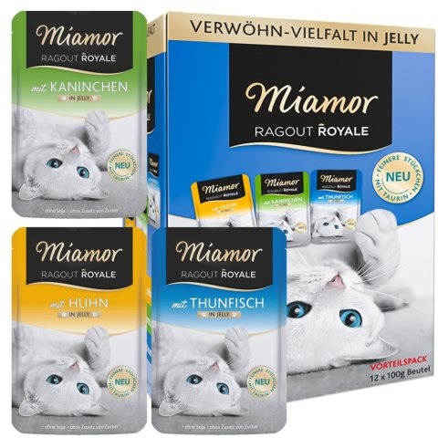 Miamor Royale 12pack Verwohn - kurczak, tuńczyk i królik w galarecie 12x100g Miamor