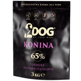 PÓŁWILGOTNA KARMA DLA PSÓW 2DOG KONINA 65% MONOPTOTEINOWA 3 KG BEZ ZBÓŻ