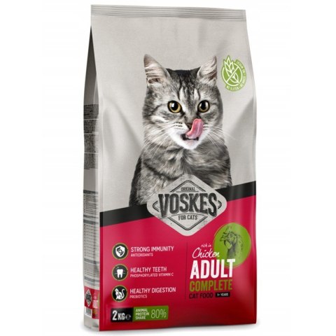 Voskes Adult Chicken - sucha karma dla dorosłych kotów z kurczakiem 2kg Voskes